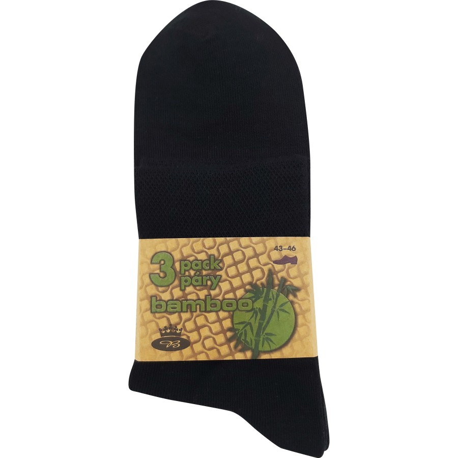 Ekom bambusové ponožky Boma černá - sada 3 páry