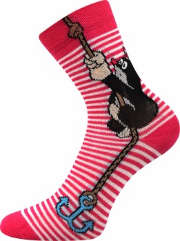 Krtek ponožky Boma kotva - magenta