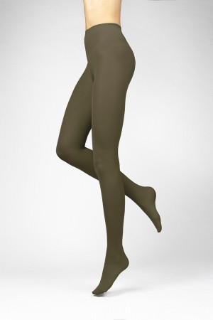 MICRO tights 50 DEN Punčochové kalhoty LadyBoma oliva