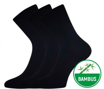 Ekom bambusové ponožky Boma černá - sada 3 páry