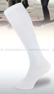 Dámské podkolenky Hoza hladké, bílé - 2.JAKOST